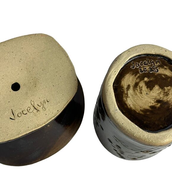 pottery coffee pour over set Artist Signed Handmade Studio Art - Picture 16 of 16